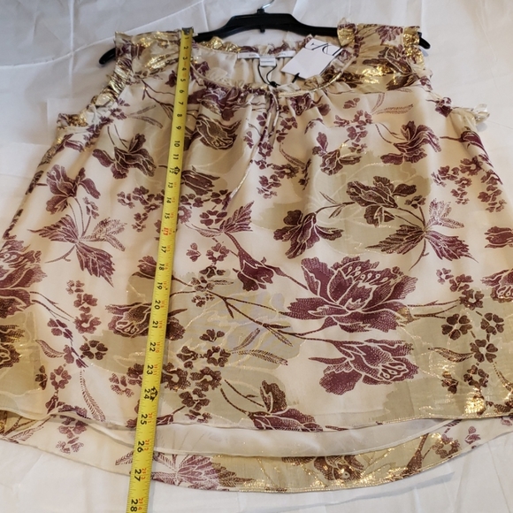 DVF New 'Rebekah' SILK Gold Metallic Printed Top Blouse NWT Women's 10 CHIC 🎉HP - Picture 9 of 14